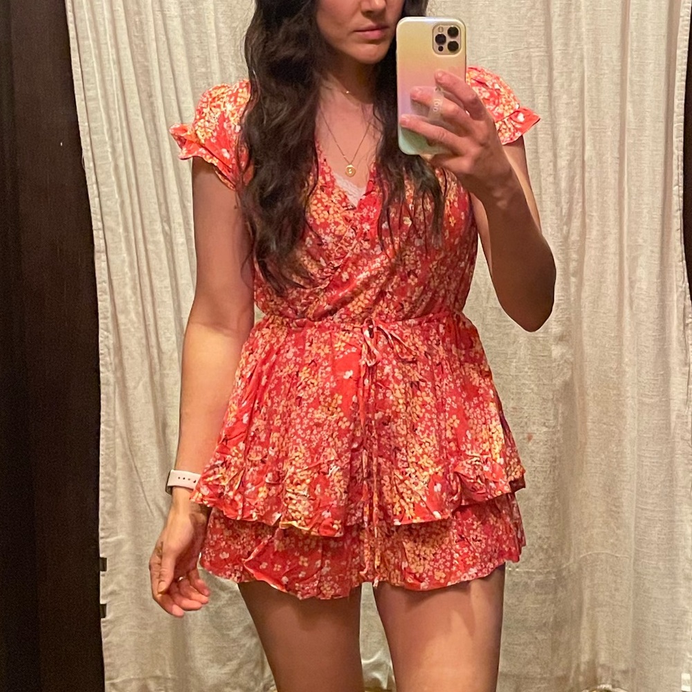Francesca’s Floral Romper shorts